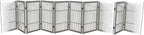 Pet Dog Gate Strong and Durable Freestanding Folding Acacia Hardwood Portable Wooden Fence Indoors or Outdoors by Urnporium (White Pet Gate, 10 Panel 30" Tall)
