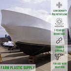 Farm Plastic Supply - Polyethylene Plastic Shrink Wrap - Boat Shrink Film - 7 mil - White - 20' x 40'