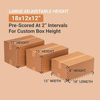 BOX USA Moving Boxes Large 18"L x 12"W x 12"H 25-Pack - Corrugated Cardboard Box for Shipping, Mailing, Packing, Packaging and Storage