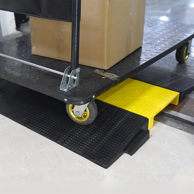 Assemble Threshold Bridge Ramp,1 Large Channel Floor Wire Hose Cord Cable Protector, Doorway Ramp for Cars Wheelchairs, ADA Compliant Driveway Road Hump, Traffic Speed Bump