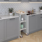 AmGood Stainless Steel Work Table with 2 Shelves and Casters | Metal Utility Table On Wheels (Stainless Steel Work Table with 2 Shelves + Casters, 15" Long x 24" Deep)