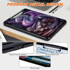 Clipboard with Storage, Hard Letter A4 Size Clip Board with Pen Holder & Paper Organizer, Heavy Duty Portable Writing Pad for Nurses Students Teachers Office Jobsite Contractor, Purple Dragon Book