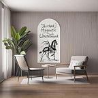 Magnetic Whiteboard Wall Arch Decal 39.3"x17.5" Adhesive Magnetic Dry Erase White Board Sticker with 36 Magnet Letter Removable Contact Paper Peel and Stick Whiteboard Wallpaper Roll