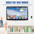 Floor Cable Cover, Low Profile Cable Hider for Wires, Self Adhesive Cord Hider for Wall, Cord Covers Wall Mounted Tv, for Offices, Gym, Exhibitions (White, 20 Feet)