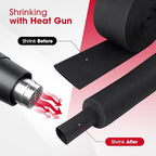 3/4" - 18 feet High Temp Heat Shrink Wire Loom, 2 to 1 Ratio Braided Heat Shrinkable Fabric Wire Management Sheath Sleeving