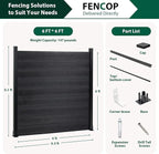 6ft x 6ft Outdoor Privacy Fence, Wind Resistant, Wood Plastic Composite Fence Panel with 2 Posts, Fencing for Yard, Backyard, Garden and Pool