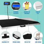 Houseables Dog Scale, Pet Scale, For Large Breed, 440 LB, For Livestock, Dog Weight, Animal, Veterinary, Sheep, Goat, Pig, Shipping, Packages, Weighing, Puppy, Vet, Heavy Duty, Digital, 41x21 Platform
