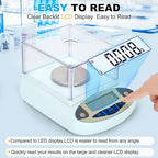 Lab Scale 500g*0.001g,High Precision Accurate Analytical Balance with Windshield,Lab Scale Electronic Scientific Scale Digital Precision Weighing Scale Jewelry Scales(with 200g Calibration Weight)