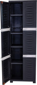 Sunnydaze Lockable Storage Cabinet - Indoor or Garage Storage Cabinet with 4 Adjustable Shelves - 72" H - Garage, Office, Home, Laundry Room - Shadow
