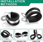 15PCS 5/8 Inch Cable Clamps with 35PCS Screws Assortment Kit 304 Stainless Steel Rubber Cushioned Insulated Cable Clamp, Automotive Wire Pipe Clamps(16mm)