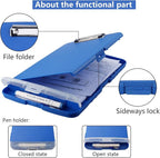 SFLHHDM Storage Clipboard with Pen Holder, High Capacity Clipboards for Classroom, Clip Boards 8.5x11 with Storage, Low-Profile Clip, Lightweight Plastic Clipboard for Kids, Lawers, Office Workers