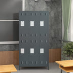 Employees Locker, 72" inch Tall Metal Storage Locker with 6 Doors for School Hospital Garage Gym Home Office with 12 Hooks, Requires Assembly(Light Gray)