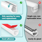78 Inch Self-Adhesive TV Cable Hider, Home Audio Flexible Wire Cord Management, RG6 Coaxial Cable Raceways, HDMI Cable Cord Hider, White (2m)