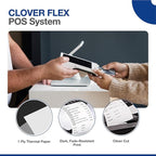 Clover Flex Paper Rolls - 10 Rolls - 2 1/4'’ x 50’- 48 GSM - Clover Flex Receipt Paper Compatible for C401, C403, C405 and C406 POS Machines - BPA Free Material