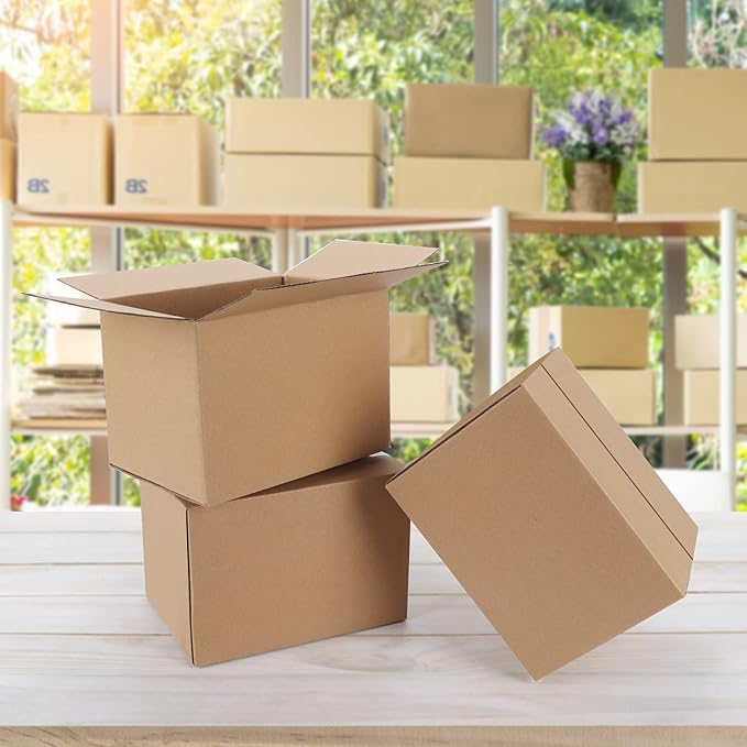 CRUGLA 40 Packs 8x6x6 Shipping Boxes Cardboard Boxes Shipping Box for Business Packaging Thin Box