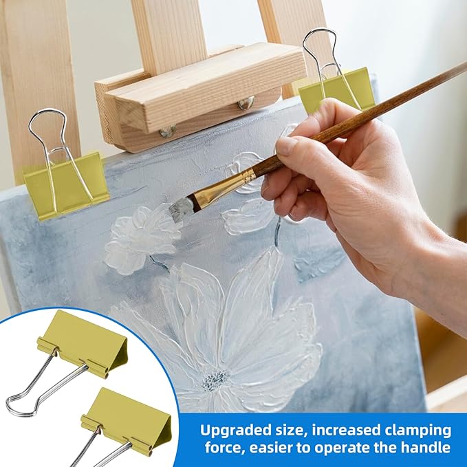 10 Pack Jumbo Binder Clips 3 Inch (75mm), Extra Large Binder Clips in Pink, Blue, Yellow and Green, Assorted Colors for Office, School, and Home Organization