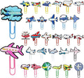 30 PCS Airplane Paper Clips Metal Paperclip Large Size Paper Clip Cute Bookmark Colorful Office Supplies Bookmark Clamp Desk Accessories Stationery for School Gifts for Students