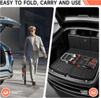 3-in-1 Heavy Duty Folding Hand Truck, 500LB Capacity Convertible Steel Dolly Cart with 360° Swivel Wheels & Telescopic Handle, Foldable Utility Wagon for Moving, Warehouse and Shopping