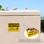 T&R Caution Watch Your Step Signs - 2 Pack - 10 x 7 Inches Rust Free .040 Aluminum -Reflective, UV Protected, Waterproof, Weatherproof and Fade Resistant - 4 Pre-drilled Holes