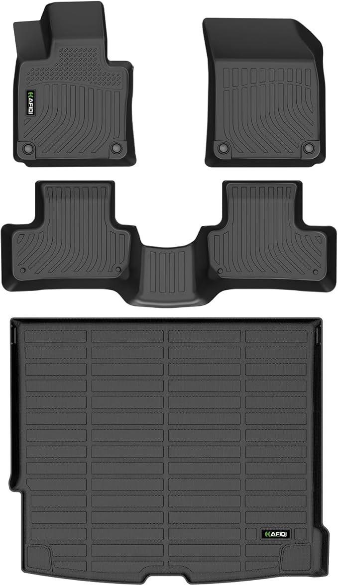 HAFIDI® Floor Mats & Cargo Liner Set Fit for 2018-2026 Volvo XC60 (Fit for T5/T6,Not for Hybrid) All Weather Protection TPE Anti-Slip Automotive Full Set Floor Liners Custom Accessories - Black