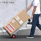 VEVOR Aluminum Folding Hand Truck, 2 in 1 Design 400 lbs Capacity, Heavy Duty Industrial Collapsible cart, Dolly Cart with Rubber Wheels for Transport and Moving in Warehouse, Supermarket, Garden