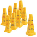 10 Pack Slow Down Kids at Play Cones 26.38 Inch Slow Kid at Play Safety Signs for Street Four Side Visibility Floor Standing Yellow Traffic Cone for Lawn, School, Yard, Gymnasium, Playground