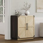 SICOTAS Sideboard Buffet Cabinet with Storage - Modern Farmhouse Credenza with Doors and Adjustable Shelves Fluted Kitchen Buffet Storage Cabinets Coffee Bar Cabinet