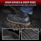 LASFIT Floor Mats Fit for Lincoln MKC 2019 2018 2017 2016 2015 TPE All Weather Floor Liners Custom Fit Car Mats 2015-2019 Accessories, 1st and 2nd Rows Floor Mats - Black