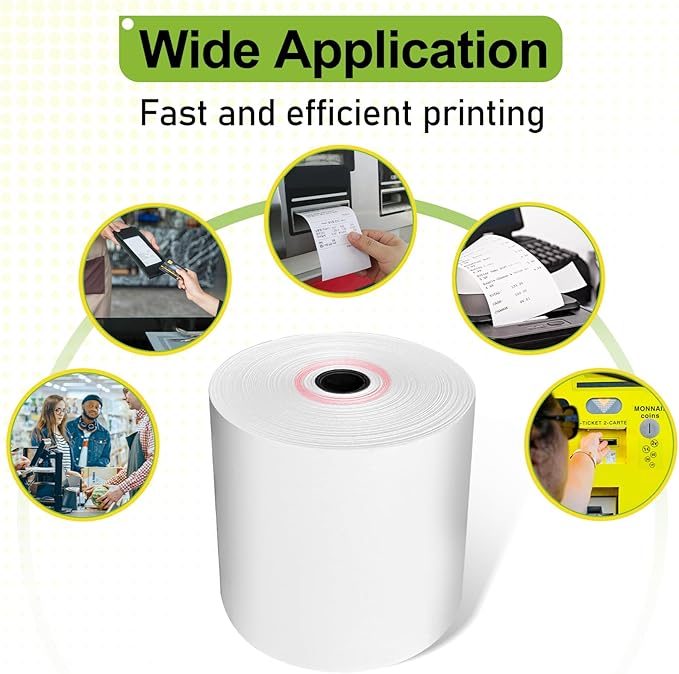 3 1/8 x 230 Thermal Receipt Paper Rolls, 10 Pack Thermal Paper Rolls Premium Quality Compatible with Cash Registers POS Systems and Credit Card Machine