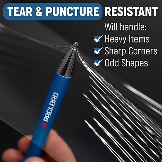 5" x 1000’ Industrial Strength Stretch Wrap, Ready to Use Pack of 12 Mini Rolls with one Handle, Clear Plastic Film, 80 Gauge, 500% Elongation – Heavy-Duty Shrink Wrap for Moving, Packing