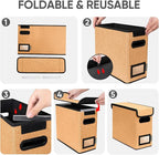 BALEINE File Organizer Box with Lid, Collapsible File Folder Organizer with Plastic Slide, Hanging File Folder Box for Office Document Storage (1 Pack, Orange, S)