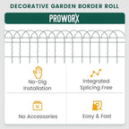 2 Rolls Green Garden Fence Border, 14 in x 40 ft Metal Folding Fence Wire Roll Garden Border Edging, Garden Fence Roll Flower Bed Fencing for Outdoor Yard