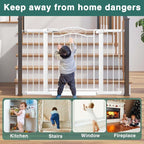 Fairy Baby 29.5"-40.5" Extra Wide Baby Gate, Metal Child Safety Gate for Kids Or Pets, Long Dog Gates Indoor No Drill for House Doorway, Pressure Mounted Easy Walk Through Pet Gate with Door, White