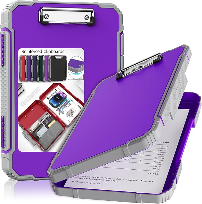Thicker Clipboard with Storage, Internal Pen Pouch Included, A4 / Letter Size, Toughest Construction Clipboard with Waterproof, Heavy Duty Clip Boards 8.5x11 with High Capacity for Office