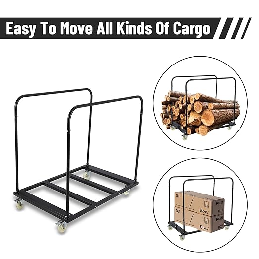 Folding Table Cart, 1800 LBS Heavy Duty Table Trolley with 5" Swivel Wheels, for Garage, Home, Warehouse, Party Event Hotel Furniture 10 Table Capacity
