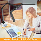 ShineTech LED Desk Lamp for Home Office, 25 Lighting Modes Swing Arm LED Lamp with Clamp, Gesture Sensor, Type C Port, Auto-Off Timer Lamp for Reading
