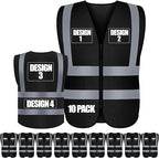 Custom Safety Vest with Logo Pockets High Visibility Reflective Vests Construction Security Workwear