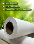 Kraft Paper Roll 24" x 98ft, White Craft Paper 80GMS for Gift Package/Bouquet Flower Wrapping/Kids Arts Drawing/Bulletin Board/DIY/Box Moving Filler/Shipping Supplies/Table Cover, Unwaxed & Uncoated