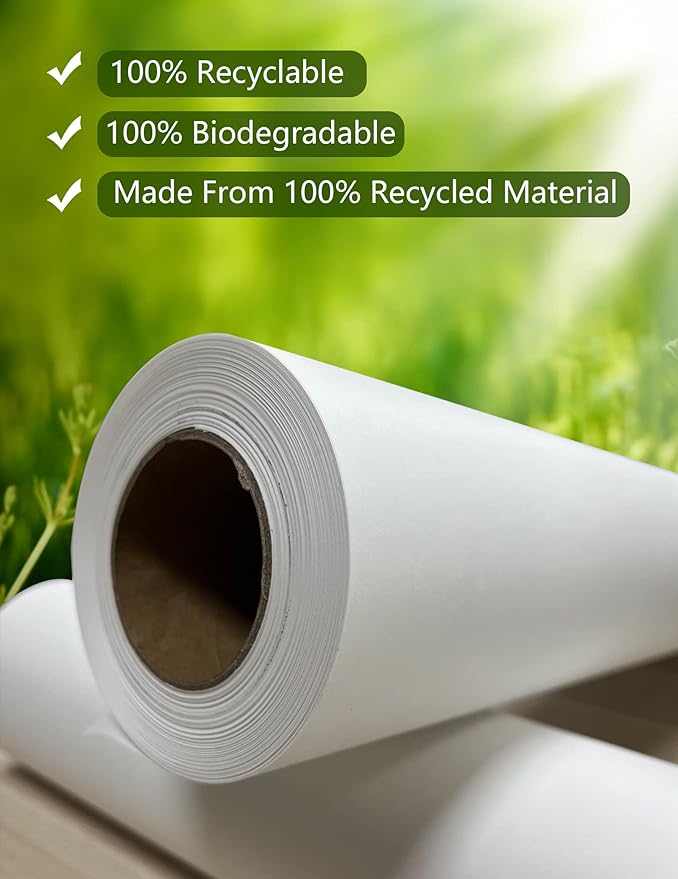 Kraft Paper Roll 48" x 98ft, White Craft Paper 80GMS for Gift Package/Bouquet Flower Wrapping/Kids Arts Drawing/Bulletin Board/DIY/Box Moving Filler/Shipping Supplies/Table Cover, Unwaxed & Uncoated