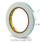 3M Double Sided Foam Tape 0.39" x 10Ft Peel and Stick Foam Tape Mounting Tape Double Coated Urethane Strong Adhesion Polyurethane Tape for Crafts Interior DIY Card Indoor Outdoor, White