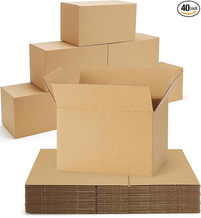 40-Pack-Small-Shipping-Boxes-6x4x4, Corrugated-Cardboard-Boxes-for-Packaging-Small-Business, Brown-Boxes-Mailers