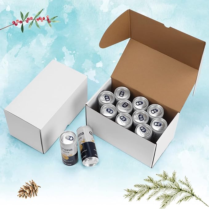 WIFTREY 50 Pack 7x5x4 Shipping Boxes for Small Business Packing, White Corrugated Cardboard Mailer Boxes for Shipping Mailing