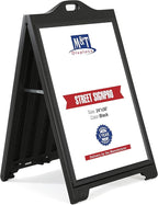 M&T Displays Sign & Brochure Stand Bundle – 24x36" Street SignPro A-Frame with Lens + 8.5x11" Freestanding Literature Holder – For Restaurants, Lobbies, Retail, or Trade Shows