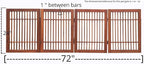Pet Dog Gate Strong and Durable Freestanding Folding Acacia Hardwood Portable Wooden Fence Indoors or Outdoors by Urnporium (Brown Pet Gate, 4 Panel 24" Tall)