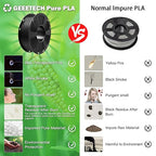 GEEETECH Black PLA Filament 1.75mm, 3D Printer Filament Dimensional Accuracy +/- 0.02mm, 1kg Spool(2.2lbs) 3D Printing Filament Fits Most FDM 3D Printers
