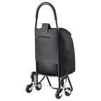 VEVOR Stair Climber Cart, 36L Capacity, Grocery Cart Laundry Stair Climbing Handcart with 6 Wheels & Oxford Cloth Bag, Foldable Stair Climber Hand Truck for Grocery Laundry, Black