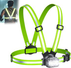 500LM High-Visibility Running Lights for Runners, Adjustable 45° Beam & 360° Reflective Vest, IPX4 Waterproof Running Vest Light for Night Walking/Cycling/Jogging, 3.5-20Hrs Runtime