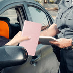 2Pack Leather Car Registration and Insurance Card Holder, Car Document Holder for Cards License with Magnetic Shut (Pink)