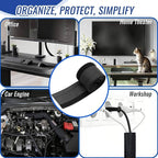 3/4" - 6.6FT Hook and Loop Cable Sleeve, Dog Cat Cord Protector Waterproof Split Sleeving for USB Computer Office Automotive Audio Cables - Protects Cables from Pets Chewing - Black