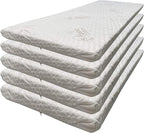 Foamma 9” x 30” x 72” High Density Foam Bunk Mattress, Organic Cotton Cover, Made in USA, Comfortable, CertiPUR-US Certified, 5 Pack